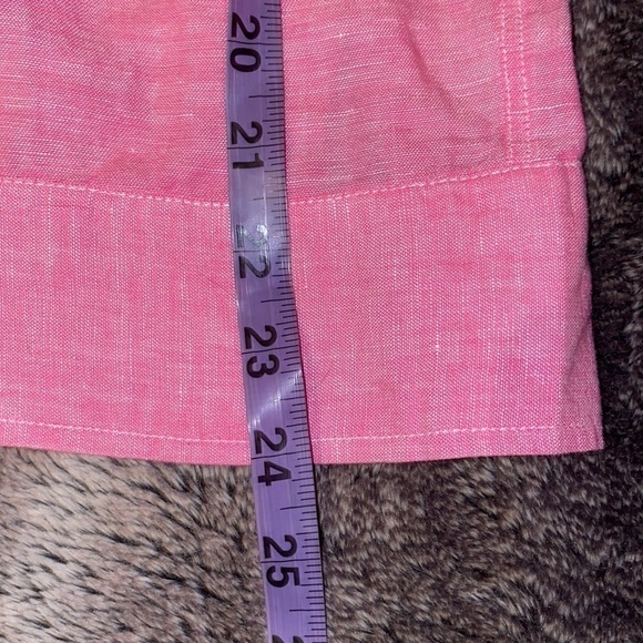 Banana Republic Fushia pink linen long sleeve button down shirt with  col… - Picture 12 of 14